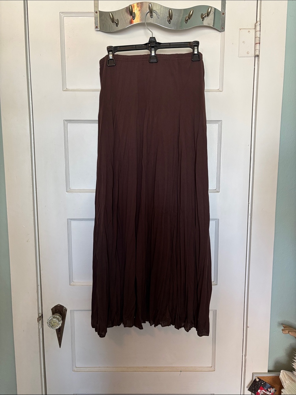 Larry Levine Women's Brown Maxi Skirt - Flowing Casual A-line Size M